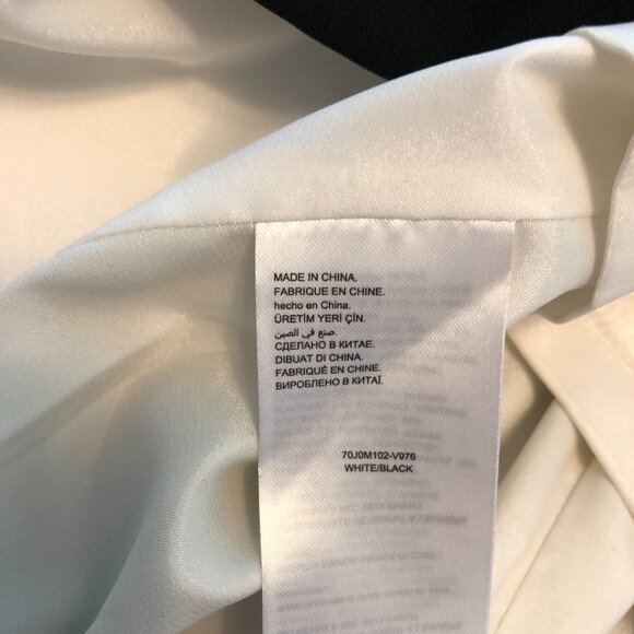 BEBE Women black White Color Block Sheath Dress size 2 Side Cut out Party - Picture 8 of 9